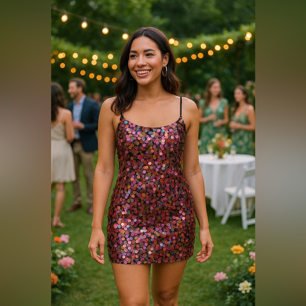 City Studio Multicolor Sequin Mini Dress